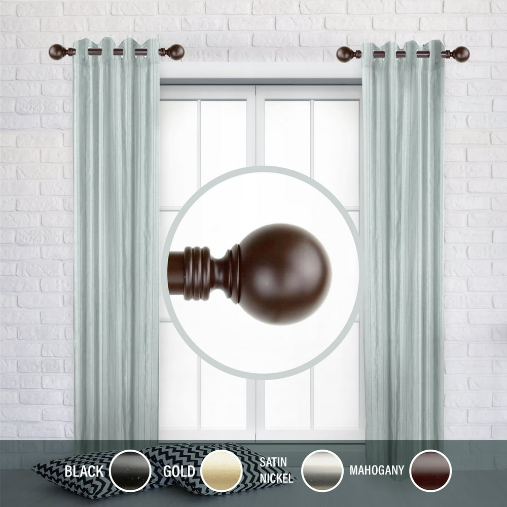 Chloe 1" dia. Side Curtain Rod 1220 inch long (Set of 2) Mahogany