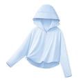 thumbnail image 2 of Spazoro Toddler Girls UPF 50+ Sun Protection Jacket, Quick Dry Breathable Lightweight Hooded Zip Up Fashion Clothes for Outdoor Blue Size 5-6, 2 of 8