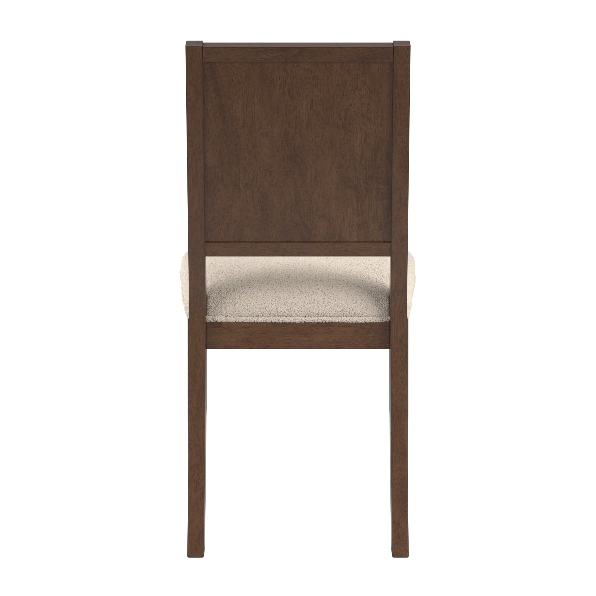 Weston Home Alta Wood Finish Cream Boucle Fabric Dining Chair, Set of 2, Walnut