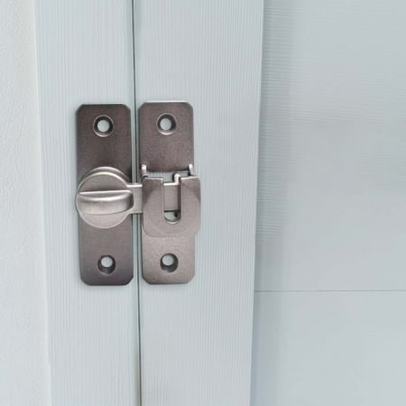 90 Degree Sliding Door Lock Pin - Aluminum Alloy Door Clip with Reinforced Base - Secure Lock Buckle for Doors, Cabinets & Pet Doors - Includes 4 Screws for Easy Installation