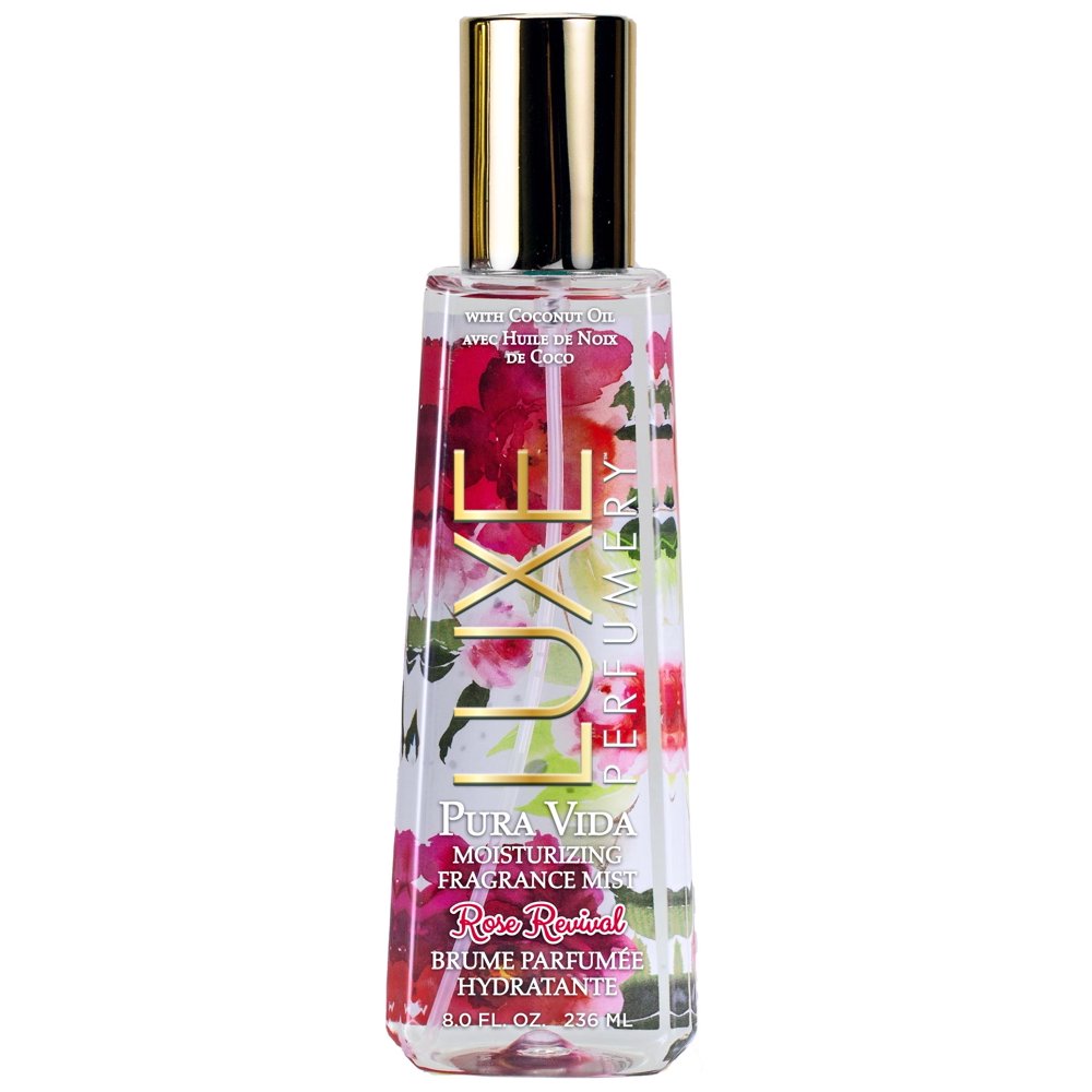 Luxe Perfumery Pura Vida Rose Revival Body Spray for Women, 8 Oz