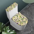 thumbnail image 2 of HELLHERO Flowers Durable Bathroom Toilet Lid Cover Set Fits All Toilet Shapes Elastic Bottom for Indoor Home, 2 of 8