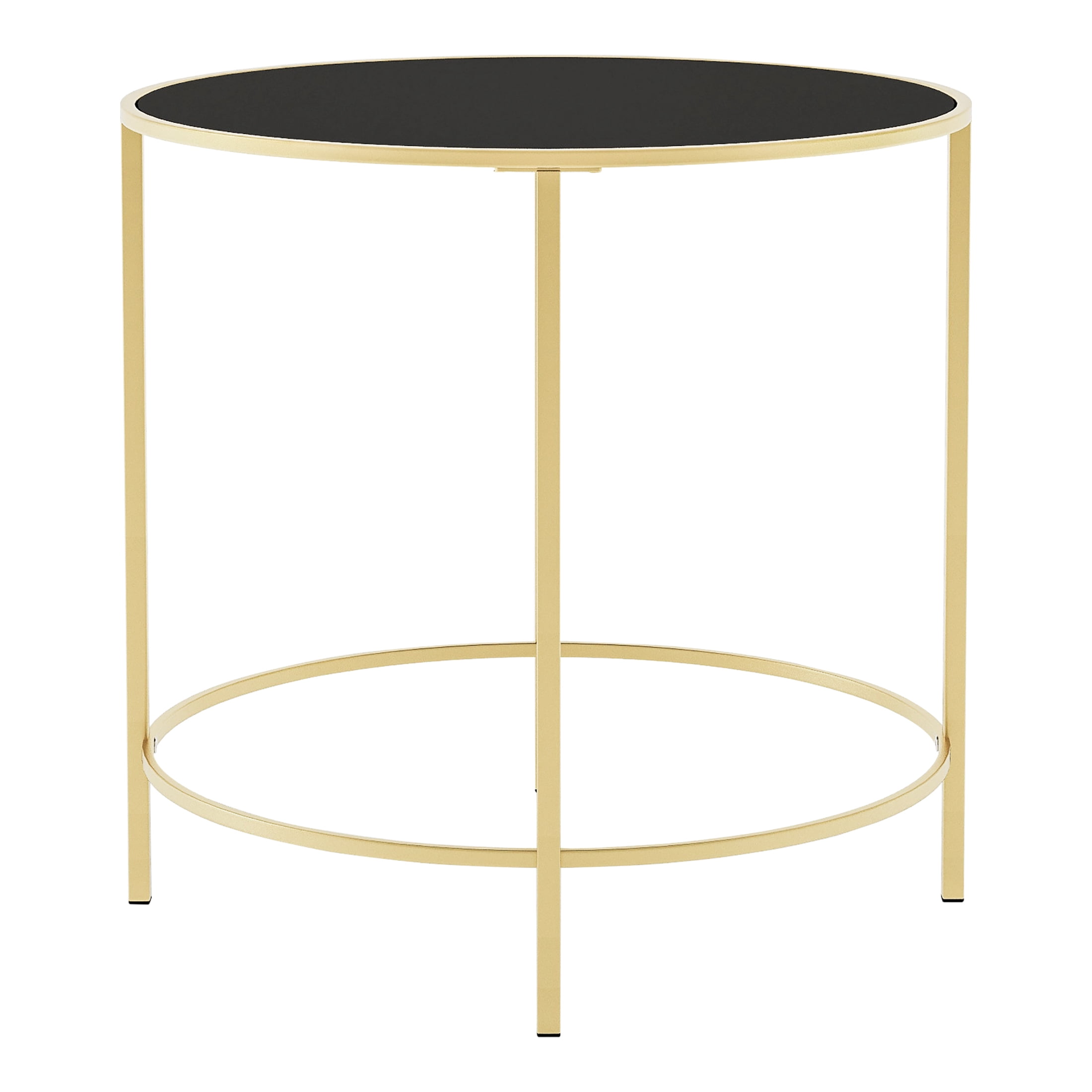 Furniture of America Harre Glass Top Side Table, Gold