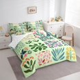thumbnail image 2 of jejeloiu Ancient Botanical 7 Pieces Full Size Bedding Sets For Girls,Modern Print Full Size Bed in a Bag,Mint Multi Color,Reversible, 2 of 7