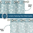 thumbnail image 4 of Vargottam Flowers Print Sheer Curtains for Short Windows Set of 2 Panels, 63" Length, Grommet Top, Printed Georgette, Light Filtering Drapes for Kitchen or Bedroom, 4 of 9