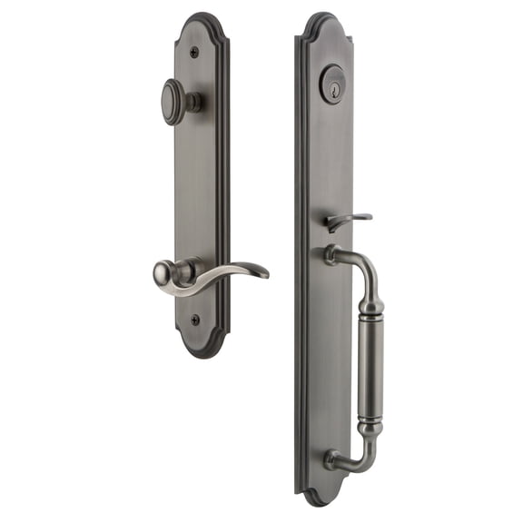 Grandeur Arccgrbel_Esetd_Na_Lh Arc Solid Brass Rose Left Handed Dummy Full Plate "C" Grip