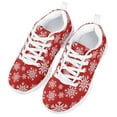 thumbnail image 3 of Pzuqiu Red Snowflake Christmas Sneakers for Kids Girls Size 13 Breathable Mesh Sneakers Lightweight Athletic Walking Shoes Comfy Running Shoes Lace Up, 3 of 5