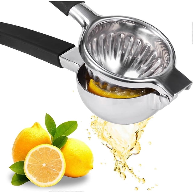Lemon Squeezer Stainless Steel Press - Ergonomic, Manual Non-Slip Grip Design - Effortless Hand Held Juicer