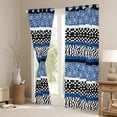 thumbnail image 3 of Manfei Tribal Damask Blue Curtains Pack of 2 (42x84 Each), Fashion Zebra Print Curtains Blackout, Boho Stripes Abstract Bedroom Curtains, Curtains and Drapes Home Decor, 3 of 6