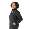 thumbnail image 2 of ave. Solano Women's Four Pocket Athletic Scrub Jacket in Charcoal, XL, 2 of 6