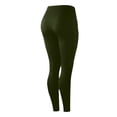 thumbnail image 6 of Gym Leggings for Women High Waist Stretchy Yoga Pants with Pockets Workout Athletic Leggings Army Green M, 6 of 8