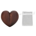thumbnail image 1 of Caja para anillos en forma de corazón, caja para anillos de compromiso de nogal negro pulido brillante con caja para anillos de tela suave para almacenamiento de anillos, 1 of 14