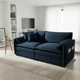 thumbnail image 2 of Homy Casa Chenille Loveseat Sofa, Deep Seat Living Room Couch with Double Cushions & Pillows, 2 of 9