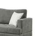 thumbnail image 3 of Benjara Lae 80 Inch Sofa with 2 Throw Pillows, Tufted, Gray Chenille Upholstery, 3 of 5