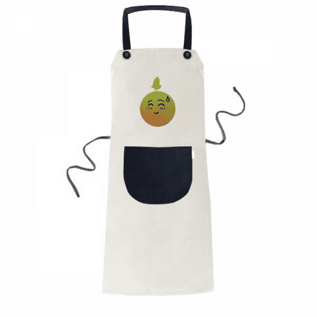 

Lovely Cartoon Speechless Orange Happy Apron Cooking Bib Beige Kitchen Pocket Women Men