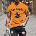 thumbnail image 1 of Tops para hombre, blusas y camisas de manga corta con cuello redondo para hombre, jersey informal con cuello redondo estampado para hombre, pantalones cortos deportivos para fitness, blusa de poliéste, 1 of 5