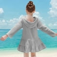 thumbnail image 4 of snilers Toddler Girl Long Sleeve Swimsuit Vacation Beach Dress Cute Swim Cover Ups Ruffle Bathing Suit Kids Swimwear Pool Clothes Size 2-10 Years, 4 of 5