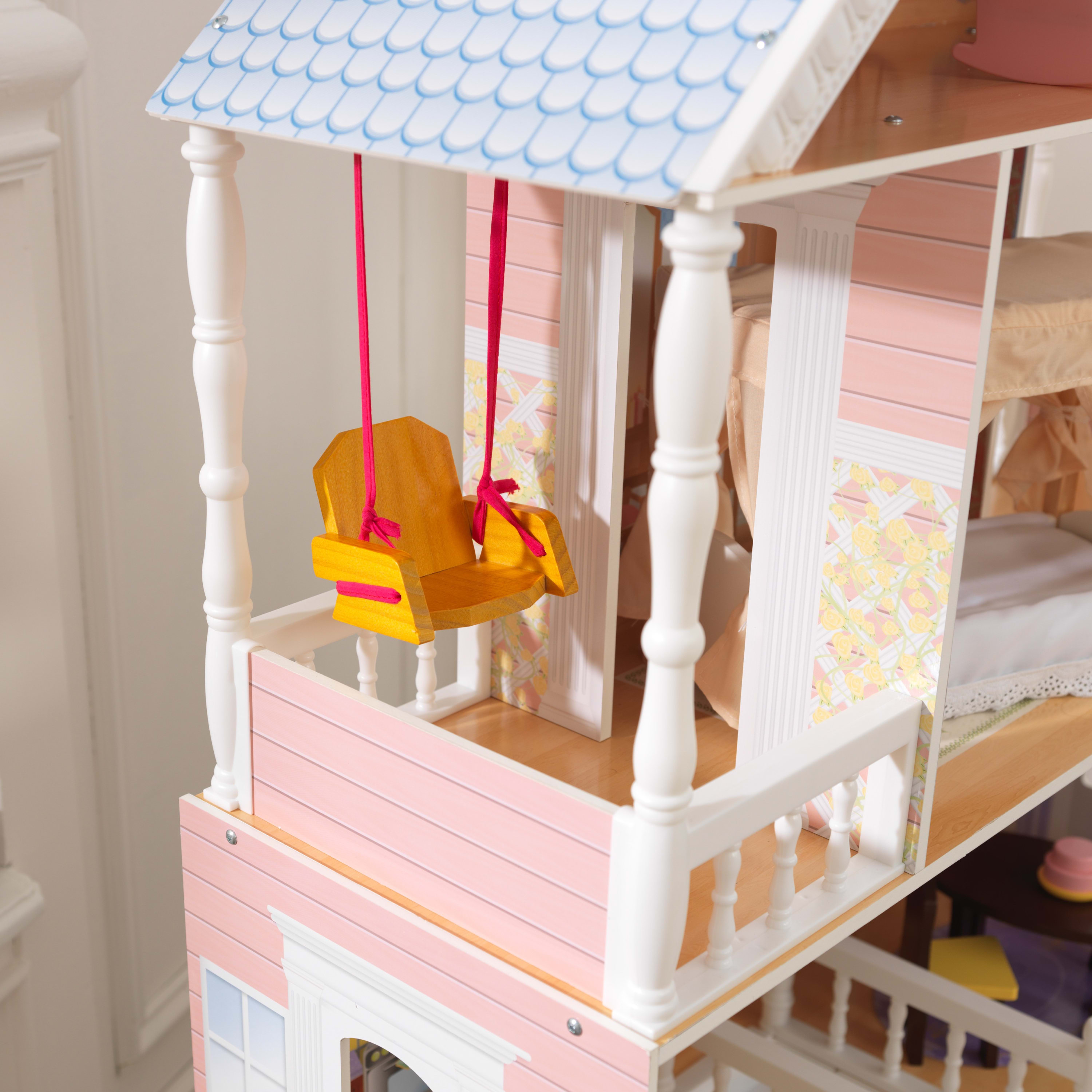 KidKraft Savannah Wooden Dollhouse with Porch Swing and 14 Accessories, Ages 3 and up - image 7 of 10