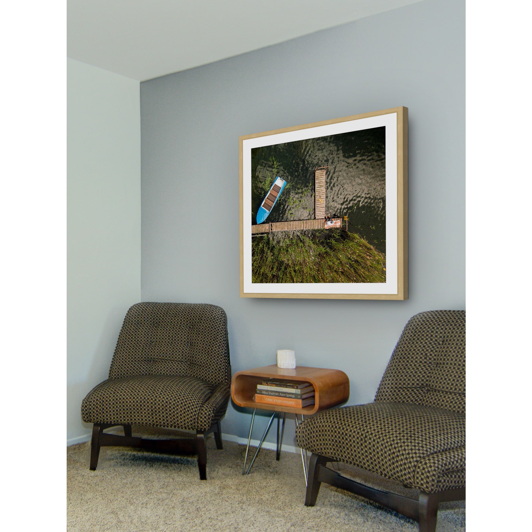 "Blue Boat" Framed Painting Print