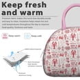thumbnail image 3 of Insulated Lunch Bag Women, Reusable Seafood Crab Lobster Red Oilcloth Tablecloth Tote Lunch Box, Leakproof Cooler Lunch Bags for Work Office Travel Picnic, 3 of 6