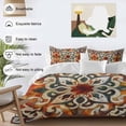 thumbnail image 3 of 3 Piece Burnt Orange Green Duvet Cover Set Full Size, Microfiber Comforter/Quilt Cover with Corner Ties and 2 Pillowcases, Vintage Abstract Flowers All Season Soft Bedding with Zipper Closure, 3 of 8