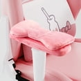 thumbnail image 3 of HelloKitty-Silla de Gaming para niñas, bonita Silla de ordenador con pajarita, cojín para gatito, silla para jugadores, muebles de oficina y hogar de cuero rosa, 3 of 3