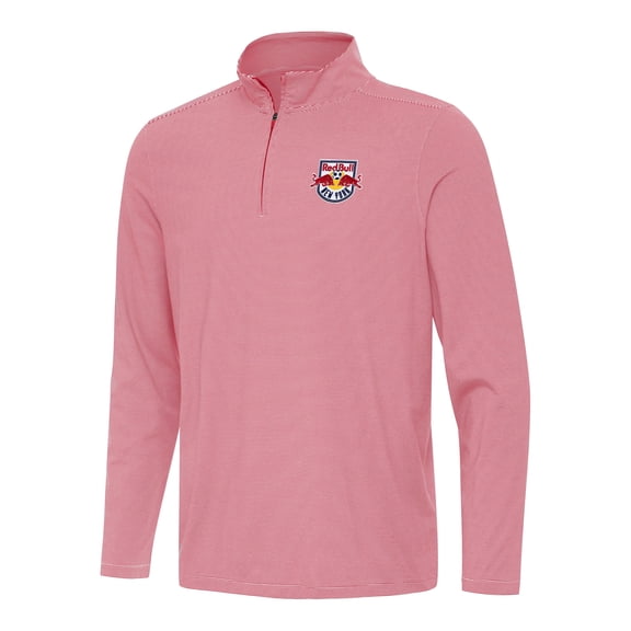 Men's Antigua Red New York Red Bulls Twine Quarter-Zip Jacket