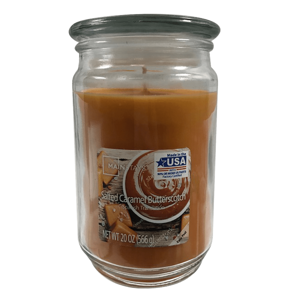 Mainstays Salted Caramel Butterscotch Scented SingleWick Large Glass