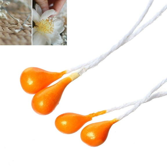 Sexy Sparkles 2 Bundle of Pearlized Artificial Flower Stamen 2-3/8" Approx. 164 Pcs (Orange)