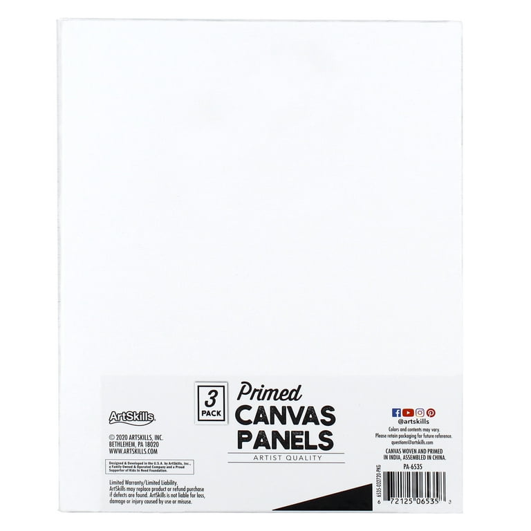 Artkey Canvas Boards 5x7 inch 24-Pack, 10 oz Primed 100% Cotton White Blank Canvases for Painting, Art Paint Canvas Panels for Acrylic Oil