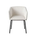 thumbnail image 2 of Voro Dining Chair Set of 2- Mist White Fabric- Sleek Black Metal Legs, 2 of 6