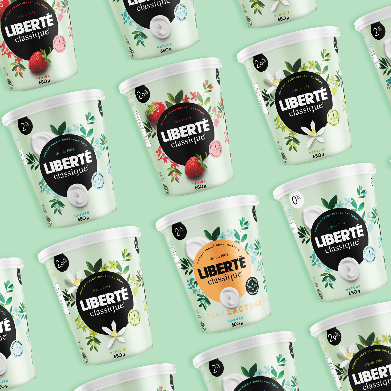 Yogourt à boire Liberté Classique 1,5 %, framboise-grenade, boisson au yogourt, 1 L