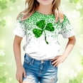 thumbnail image 2 of FUZHIQ Girls St. Patrick's Day Shirts Funny Irish Clover Pattys Short Summer Tee Shirts Round Neck Funny Cute Casual Party Girls Shirts Size 8(Green,3-4 Years), 2 of 4