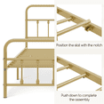 thumbnail image 6 of Alden Design Full Size Metal Platform Bed Frame with High Headboard, All Ages, Antique Gold, 6 of 10
