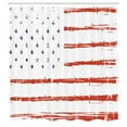 thumbnail image 3 of Ambesonne American Shower Curtain, Vector Grunge Texture, 69"Wx84"L, White Blue and Vermilion, 3 of 5