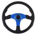 thumbnail image 1 of Car Steering Wheel, 14in Universal Racing Steering Wheel PU Leather Aluminum, 6 Bolts Universal Steering Wheel with Horn Button for Car for 6 Holes Hub Adapter, Easy Installation, 1 of 7