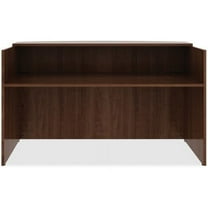 Lorell Reception Desk, Rectangle Design, Laminate Walnut Finish