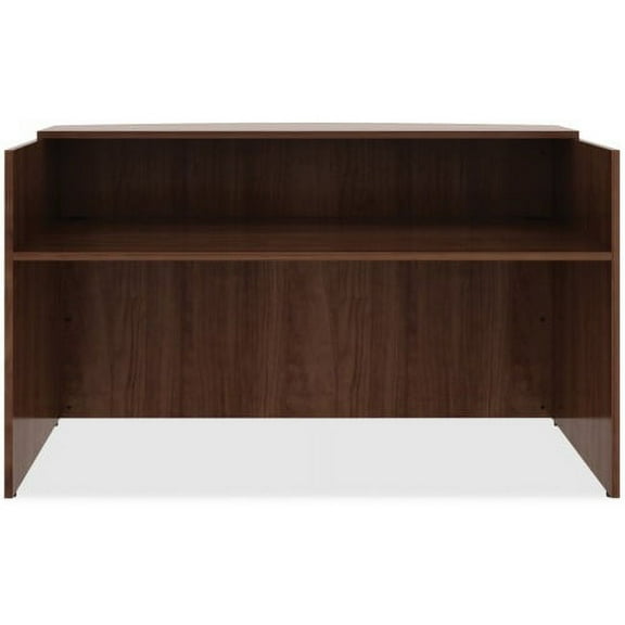 Lorell Reception Desk, Rectangle Design, Laminate Walnut Finish