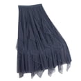 thumbnail image 2 of Dwaogom Women Tutu Tulle Skirt High Waist Mesh Tiered Layered Half Skirt Short Prom Party Midi Skirt Woman Temperament High Waist Slim Beading A-Line Irregular Net Yarn Puffy Skirt, 2 of 9