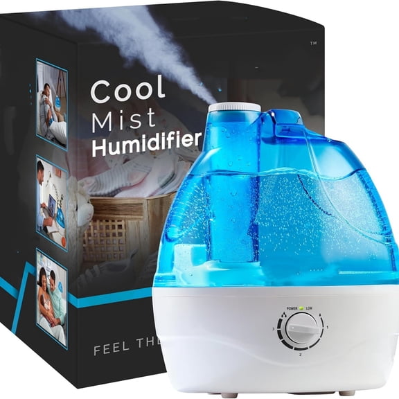 Cool Mist Humidifier (2.2L Water Tank) Quiet Ultrasonic Humidifiers for Bedroom & Large room - Adjustable -360 Rotation Nozzle, Auto-Shut Off, Humidifiers for Babies Nursery & Whole House