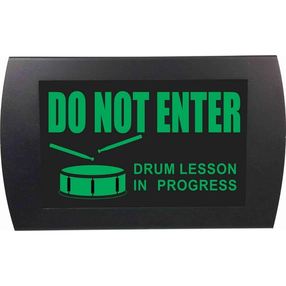 AMERICAN RECORDER "DRUM LESSON IN PROGRESS" LED Lighted Sign