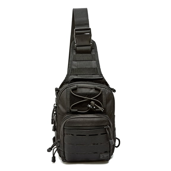 Wolf Compact Outdoor Sling Bag for Travel Hiking and Daily Use, Black