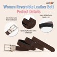 thumbnail image 6 of Women Reversible Leather Belt with Rotating Pin Buckle for Jeans Pants Dresses, 6 of 7