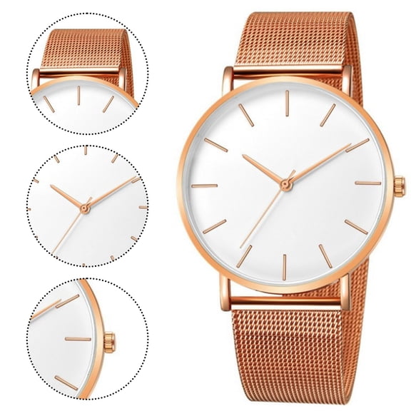 Resicozy Mens Watches Mesh Band Watches Quartz Watch Classic Numeral Watch for Business Casual Hands Mens Wrist Watches Rose Gold#1