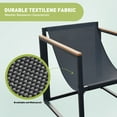 thumbnail image 6 of YHBINHUI 3pcs Chairs Set Powder-Coated Steel Weatherproof Outdoor Conversation Sets with 2 Chairs and 1 Table, Black/Gray, 6 of 7