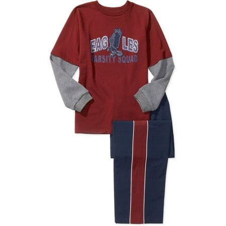 Athletic Works - Boys' Mock-Layer Tee and Pants