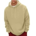 thumbnail image 4 of GERsome Men's Sherpa Hoodie Pullover Winter Thick Warm Fleece Lined Hoodies Athletic Sweatshirts with Kangaroo Pouch Pocket S-3XL, Khaki/XXL, 4 of 8