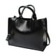 thumbnail image 5 of Bolso de mano de cuero para mujer, bolso de hombro para mujer, bolso de mano con cierre de cremallera, correa ajustable Negro, 5 of 8
