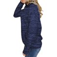 thumbnail image 2 of Coloody Chandails Henley à Fermeture Éclair à Manches Longues pour Femmes, Coupe Ample Décontractée, Tunique à Enfiler avec Poches, 2 of 3