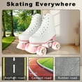 thumbnail image 6 of SHIBAILI Light up Roller Skates for Unisex Adult Teen,White Cartoon,Free Skate,Pink flash wheel(Women7.5/Men6.5), 6 of 8